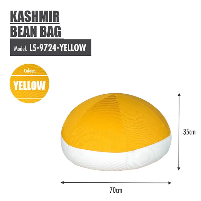 HOUZE Kashmir Bean Bag - Mustard Yellow (2 Sizes) - 5