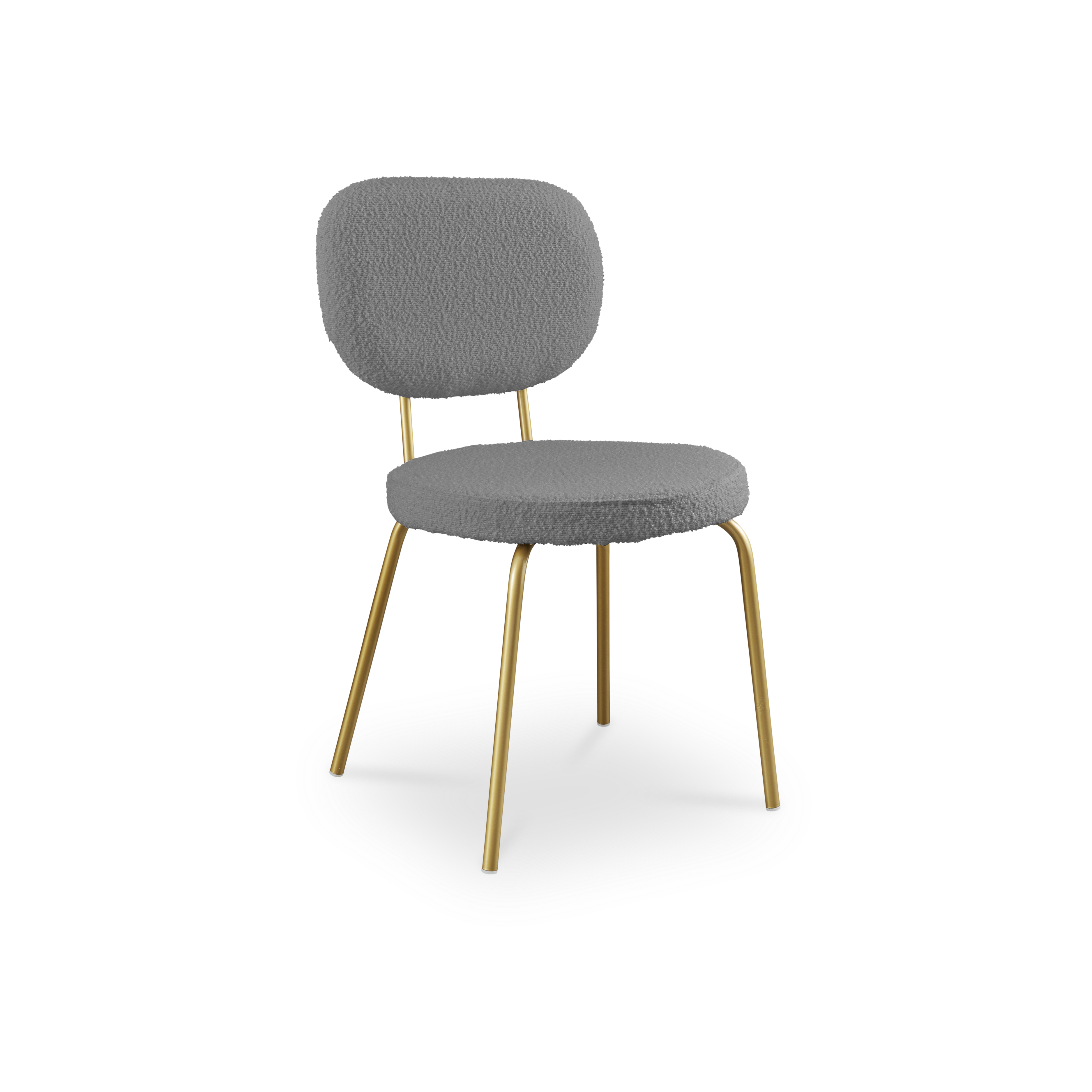 Casper Dining Chair - Gold, Grey Boucle