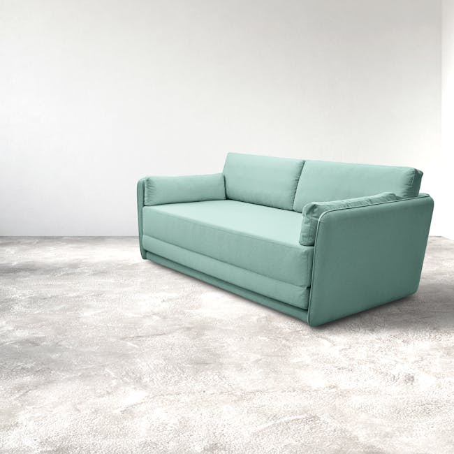 Greta 3 Seater Sofa Bed - Mint - 1