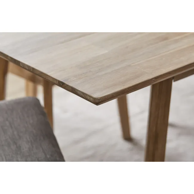 Leland Extendable Dining Table 1.6m-2m - 7 - Wooden table with visible grain texture, light brown color, smooth surface