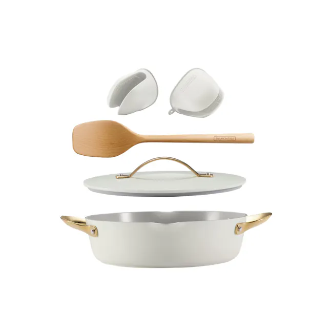 Tramontina Fiora 5 Pcs Multi-Purpose Pan Set - 28cm (White) - 1