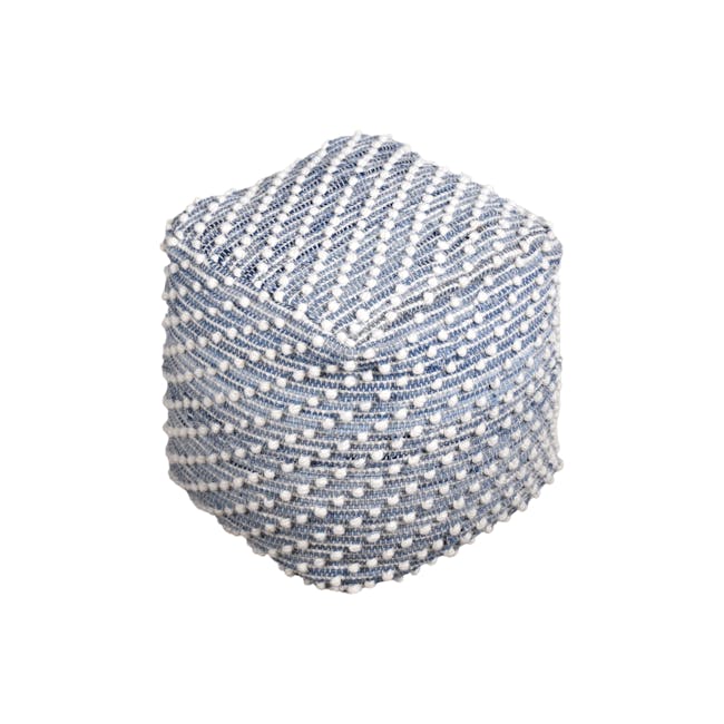 Woutan Denim Wool Pouf - 1