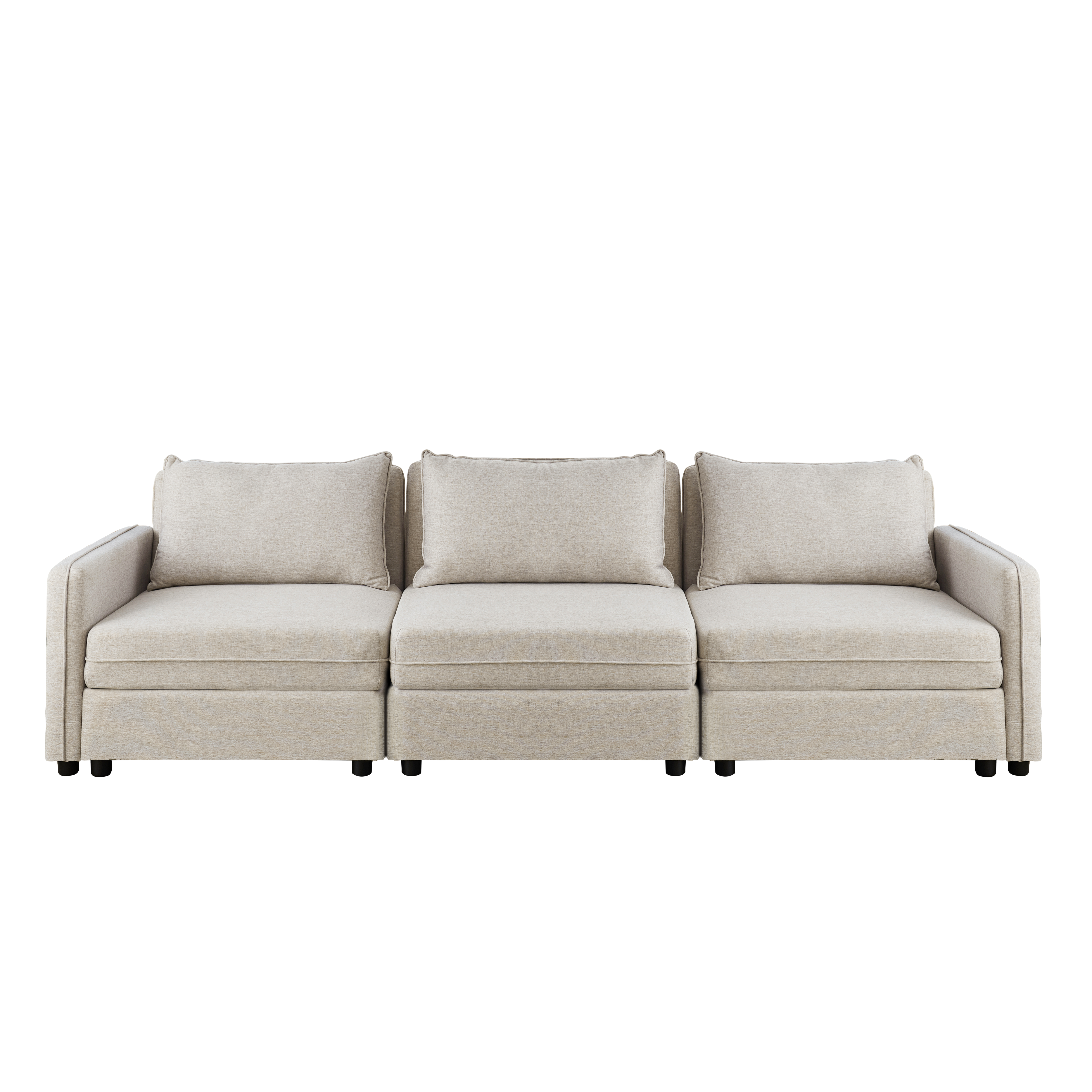 Cameron 4 Seater Storage Sofa - Sand (Fabric)