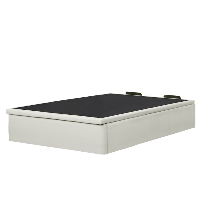 ESSENTIALS King Storage Bed - White (Faux Leather) - 3