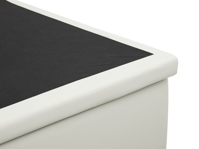 ESSENTIALS King Storage Bed - White (Faux Leather) - 9