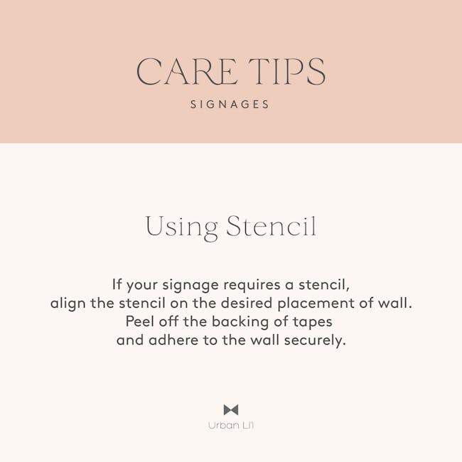 Urban Li'l Personalised Nursery Name Signage - 30cm (8 Colours) - 8 - Care tips for stencil placement, Stencil alignment on