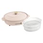 BRUNO Exclusive Bundle - Rose Milk Tea Oval Hotplate + Steamer Rack - 0