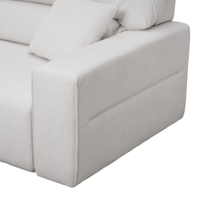 Forte 4 Seater Power Sliding Extension Sofa - Misty Grey (Scratch Resistant) - Zero Wall - 24