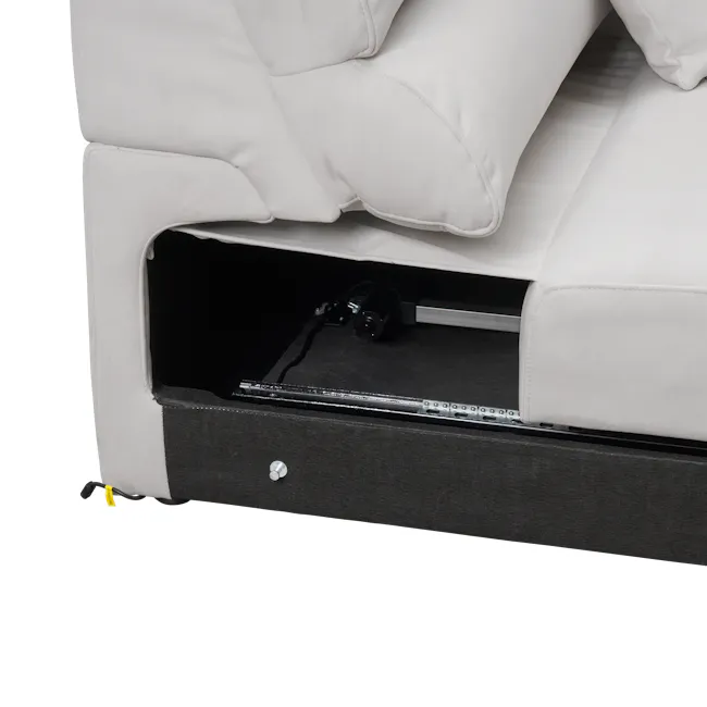 Forte 4 Seater Power Sliding Extension Sofa - Misty Grey (Scratch Resistant) - Zero Wall - 27