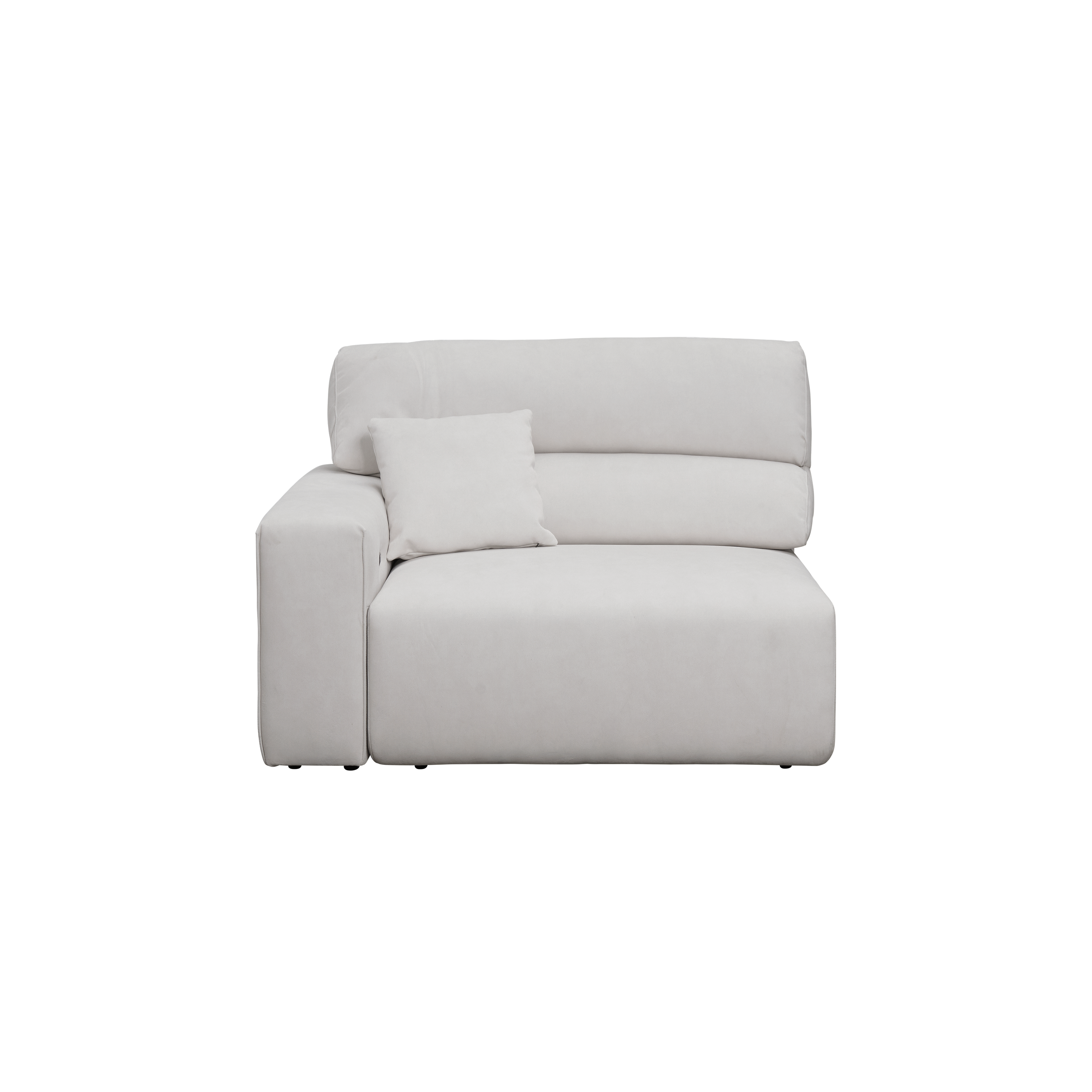 Forte Left Arm Power Sliding Extension Sofa Unit - Misty Grey (Scratch Resistant)