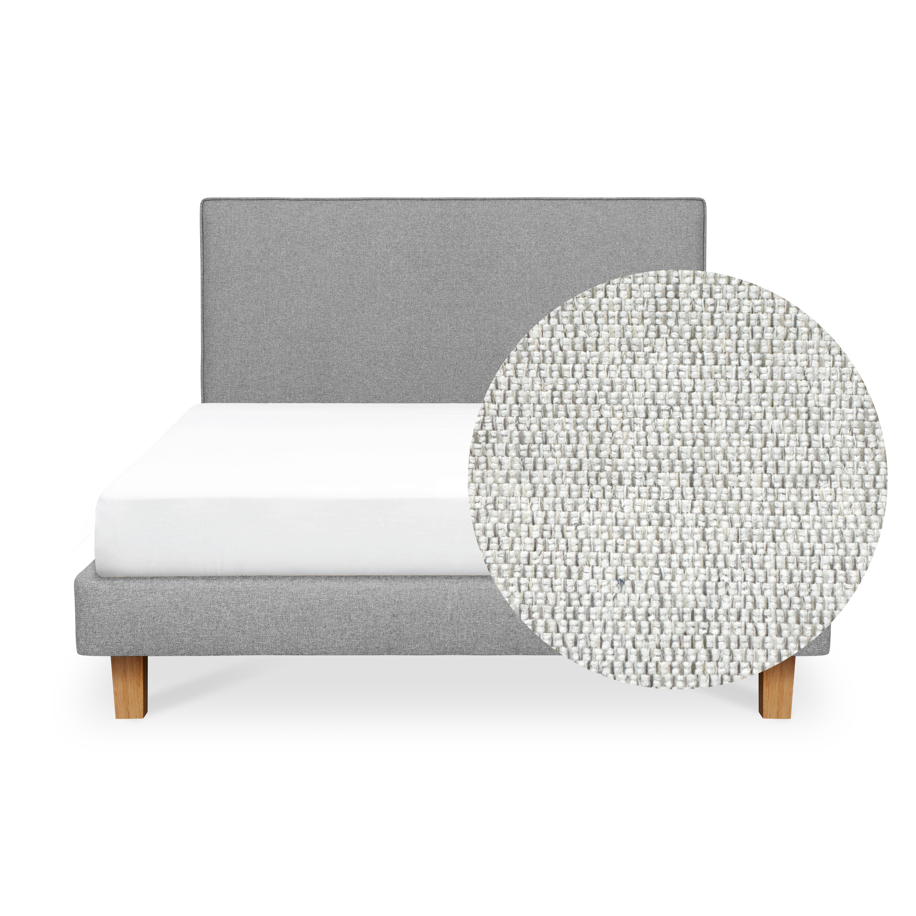 ESSENTIALS Queen Headboard Divan Bed - Dew (Eco Clean Fabric)