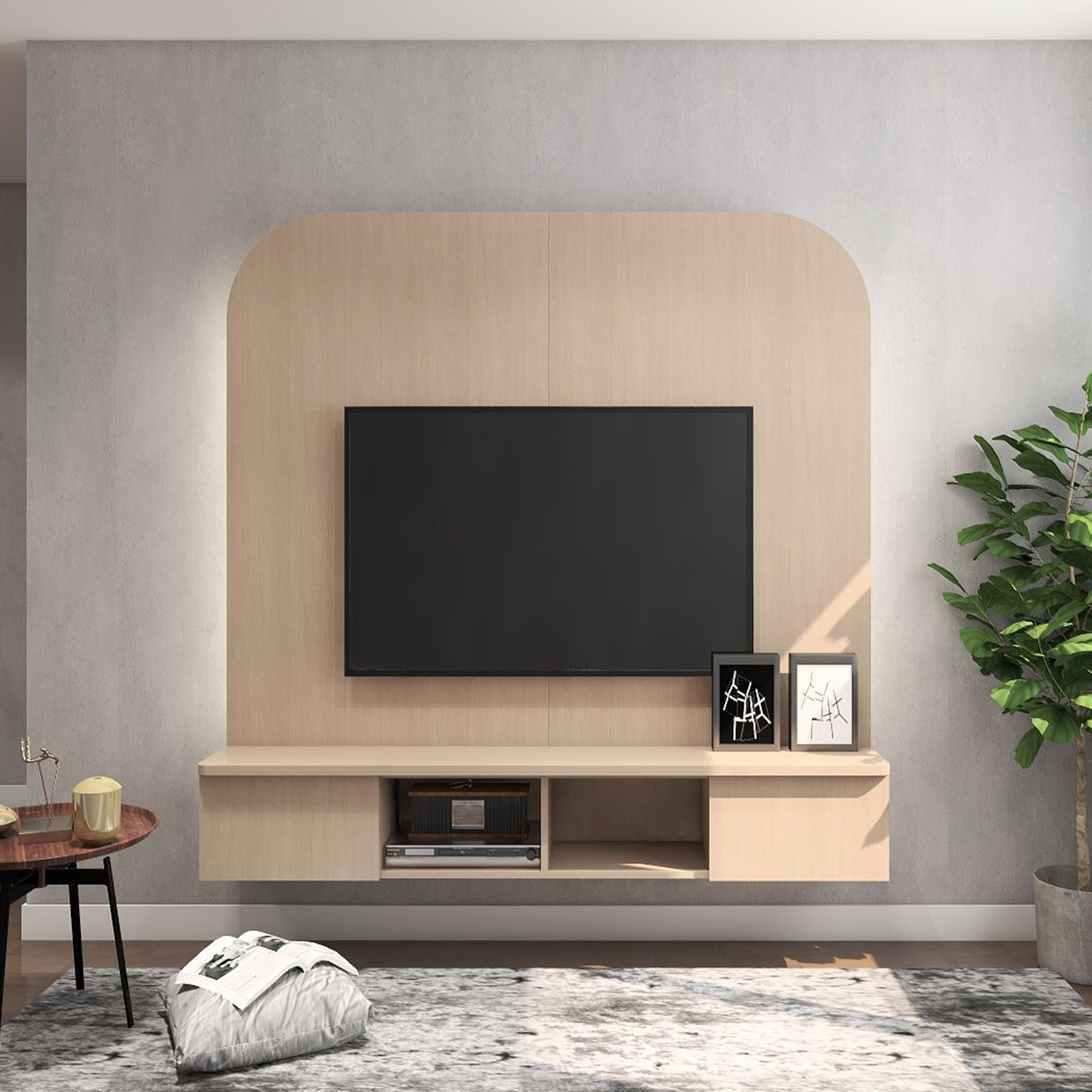 TV Console Singapore White & Wooden TV Bench & with Storage