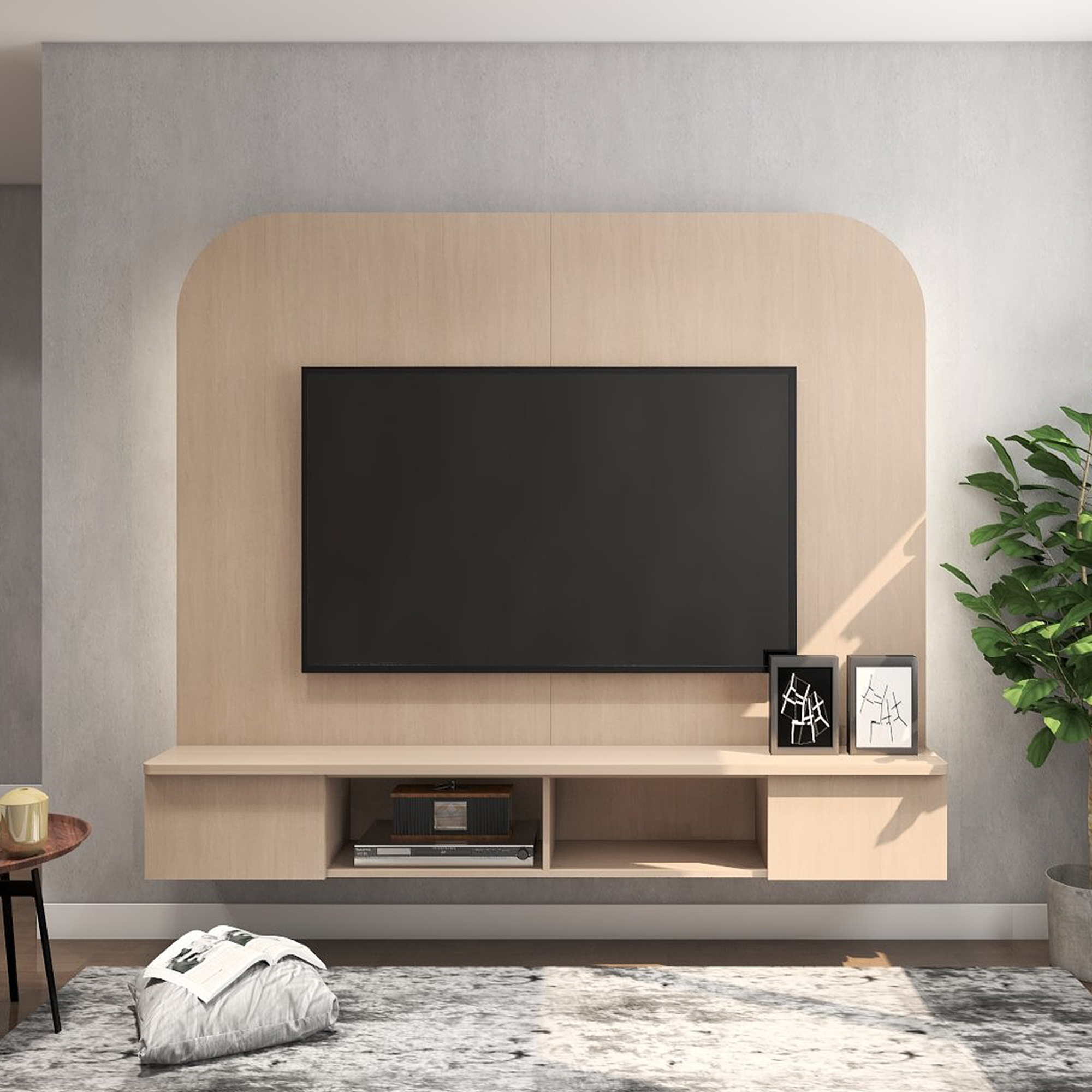 TV Console Singapore White & Wooden TV Bench & with Storage