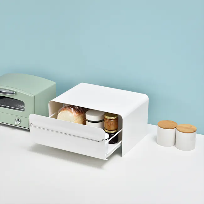 Be Worth Style UtaU Bread Drawer Kitchen Organiser in Full Size - Pure White - 4