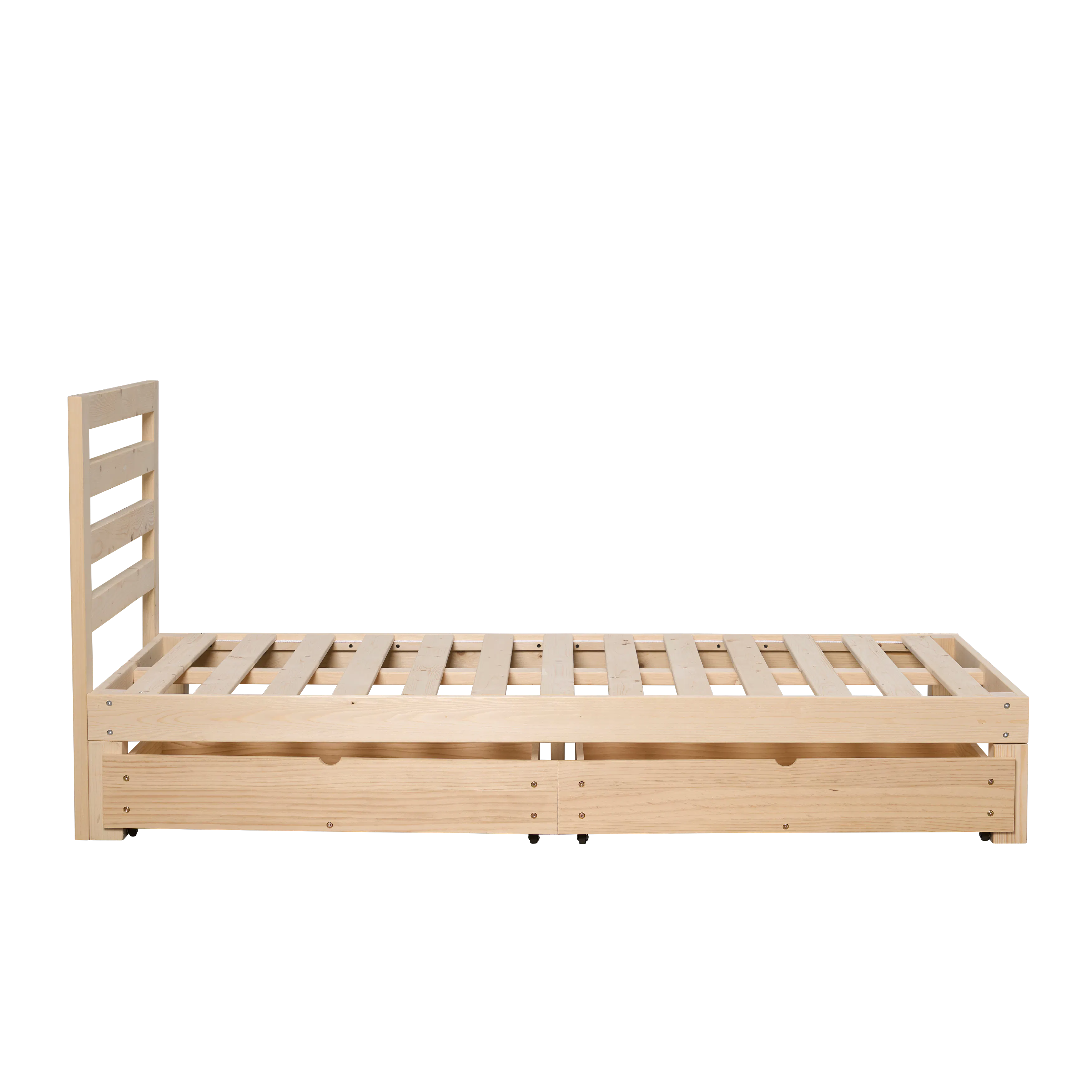 Katana Single Wooden Headboard Bed with 2 Drawers - 10