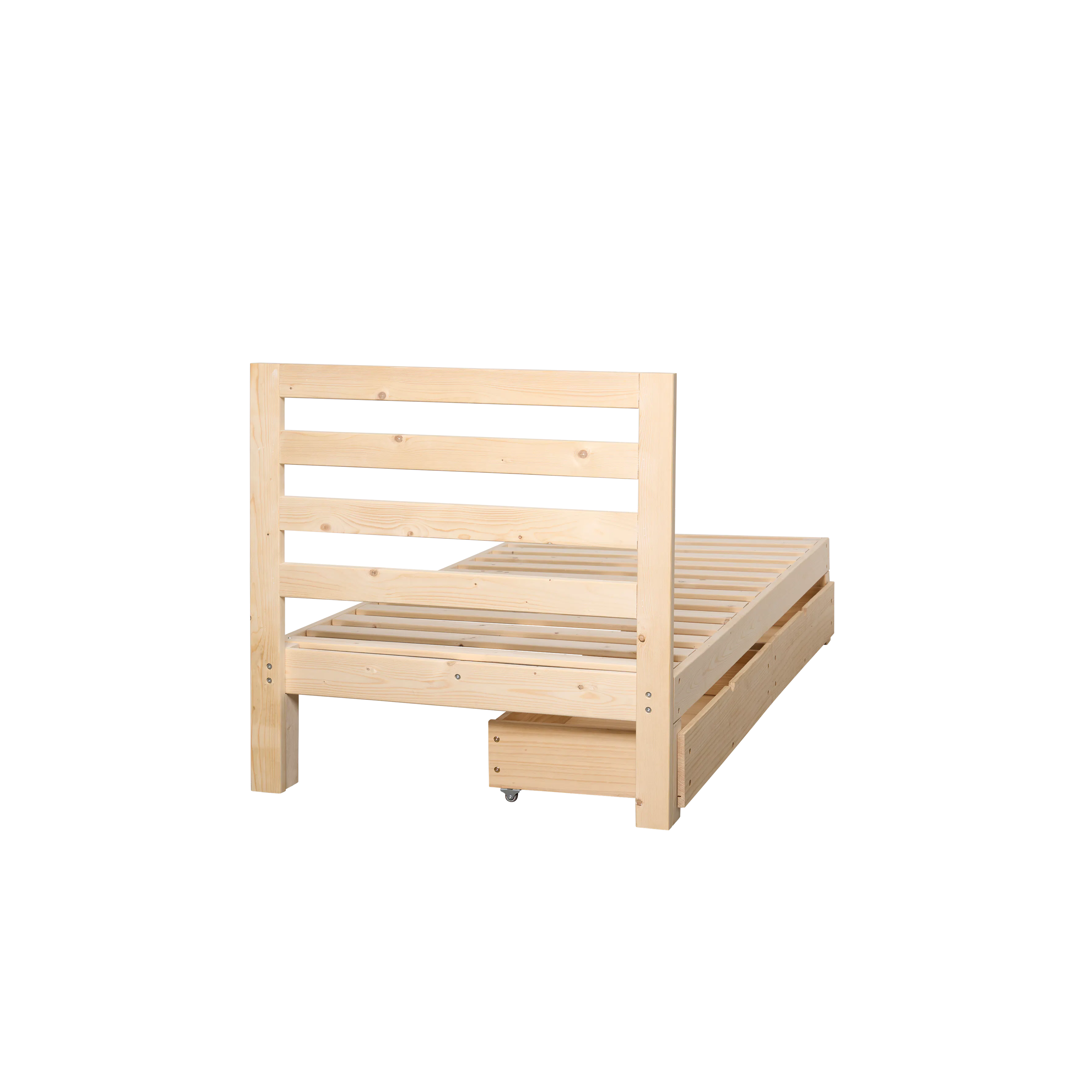 Katana Single Wooden Headboard Bed with 2 Drawers - 13