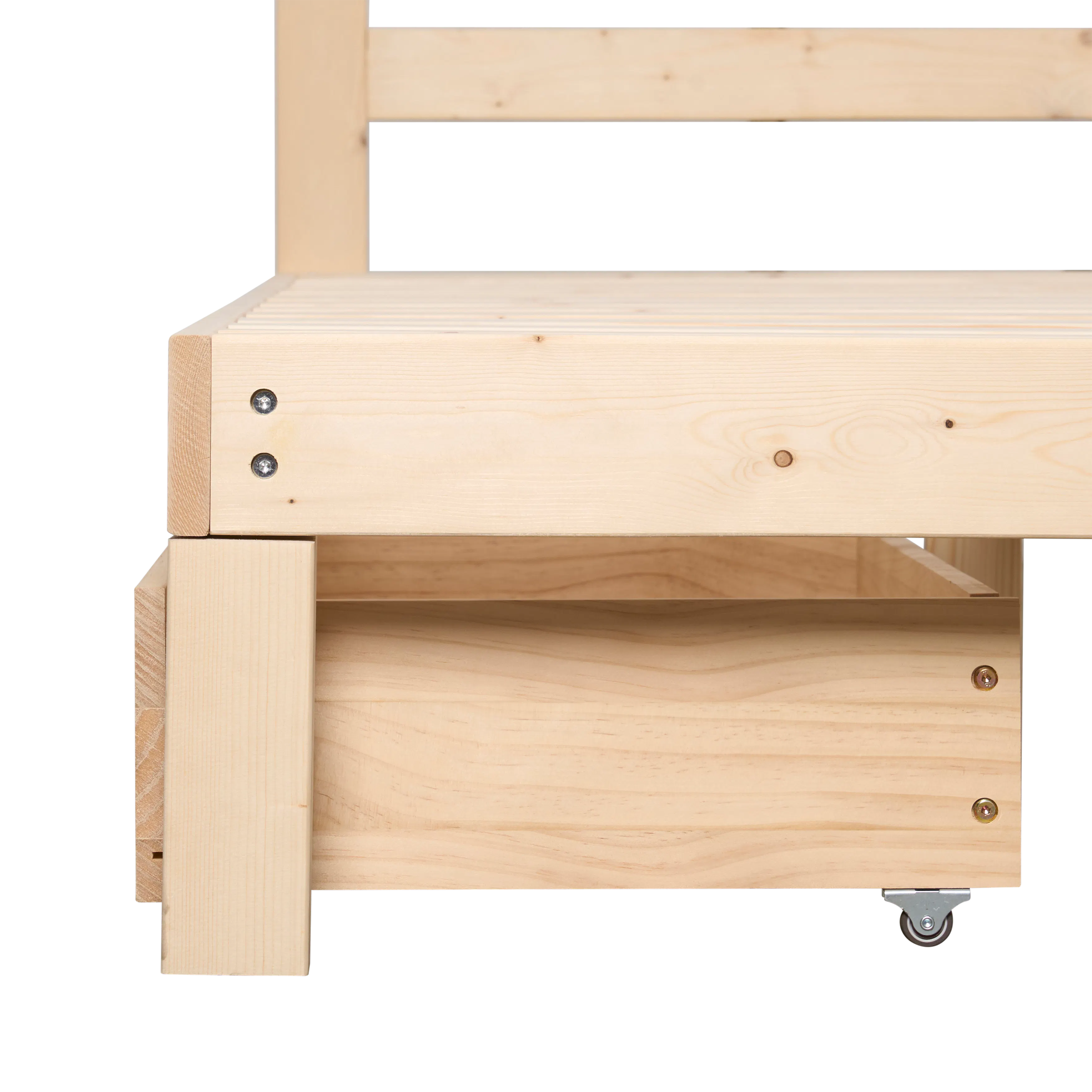 Katana Single Wooden Headboard Bed with 2 Drawers - 15