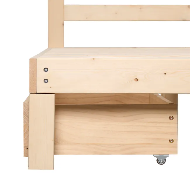 Katana Single Wooden Headboard Bed with 2 Drawers - 15