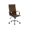 Wayne Study Table 1m - Black, Wotan Oak with Elias High Back Office Chair - Tan (PU) - 20