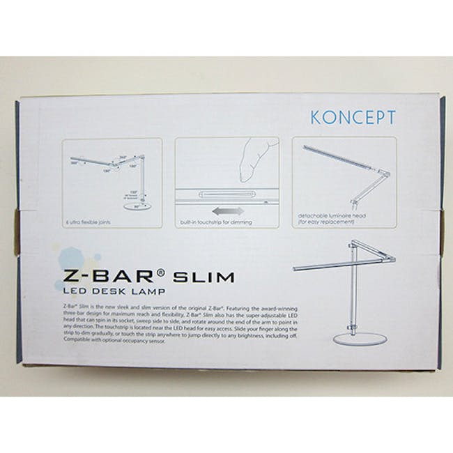 Koncept Z-Bar Slim LED Desk Lamp -  Silver - 5
