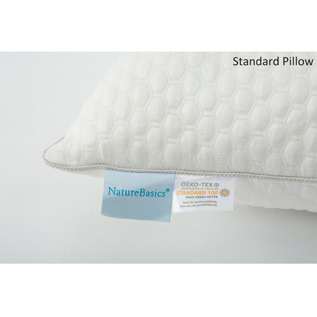 Nature Basics Cooling Touch Down Fiber Pillow (2 Types) - 3 - Comfortable, quilted white pillow with hexagonal pattern