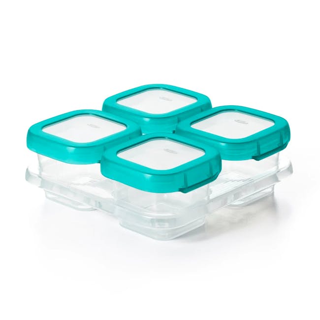 OXO Tot Baby Blocks Freezer Storage Container Set 4oz - Teal - 0