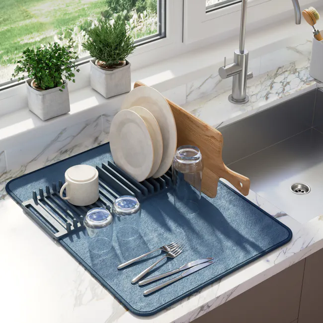 Udry Drying Mat - Slate Blue - 3