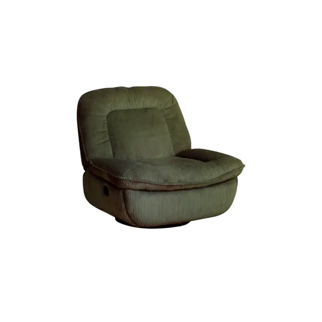 Glen Swivel Manual Recliner Lounge Chair - 16 - green upholstered recliner, modern chair design, textured fabric, ergonomic