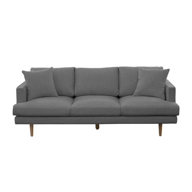 Declan 3 Seater Sofa - Black, Charcoal Grey - 17 - Grey upholstered sectional sofa, modern design, neutral color scheme