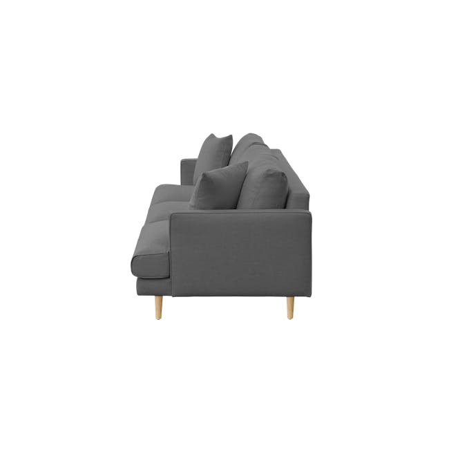 Declan 3 Seater Sofa - Black, Charcoal Grey - 23 - Grey upholstered sofa, modern design, comfortable seating, minimalist