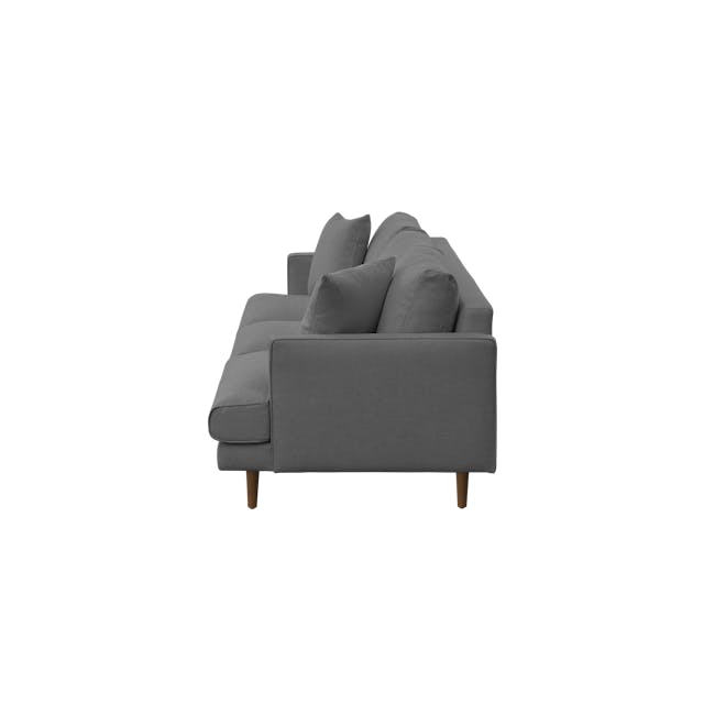 Declan 3 Seater Sofa - Black, Charcoal Grey - 15 - Grey upholstered sofa, modern design, comfortable seating, minimalist