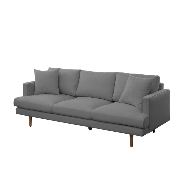 Declan 3 Seater Sofa - Black, Charcoal Grey - 14 - Grey upholstered sectional sofa, modern design, minimalist style, neutral