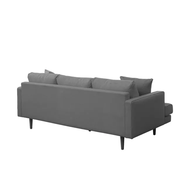 Declan 3 Seater Sofa - Black, Charcoal Grey - 20 - Modern gray sectional sofa with sleek design, comfortable cushions
