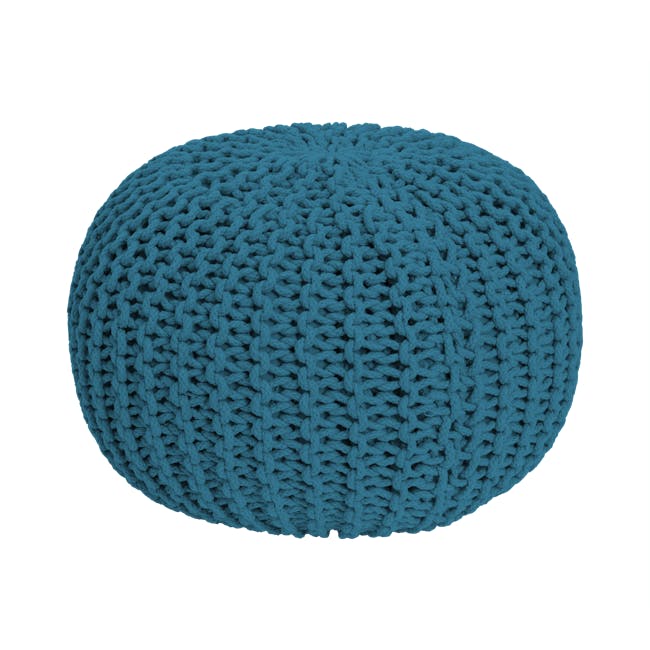 Moana Knitted Pouf - Turquoise - 0