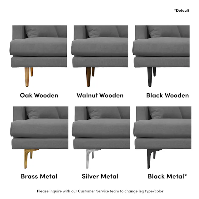 Declan L-Shaped Sofa - Black, Charcoal Grey - 5
