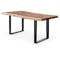 Waylon Dining Table 1.8m in Matt Black, Suar Wood (Live Edge) with 4 Caine Chairs in Black - 1