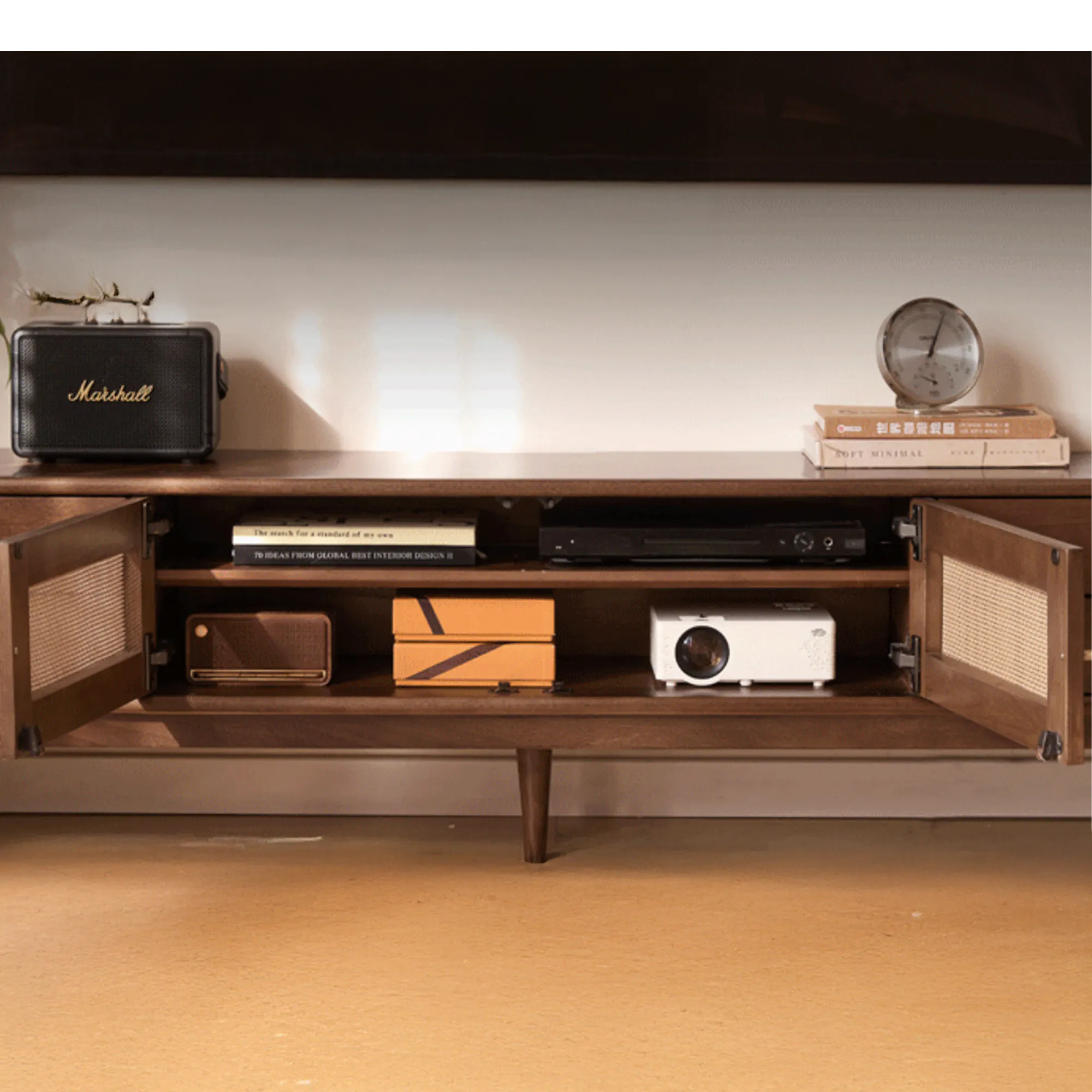Taya Rattan TV Console 1.8m - Walnut - 7