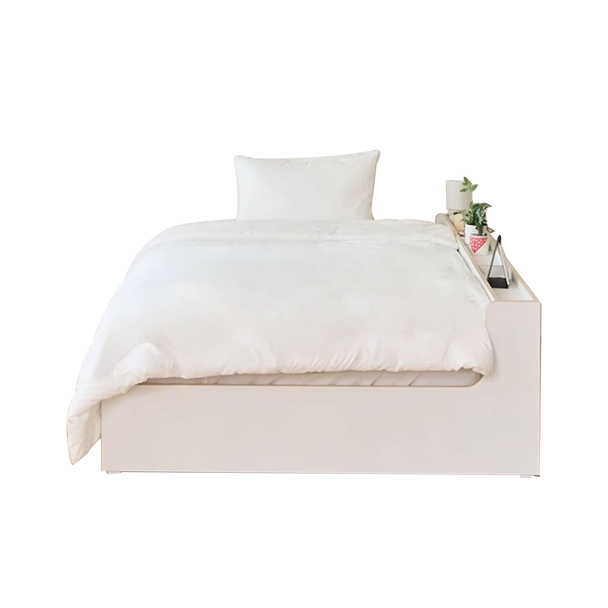 Kira Super Single Storage Platform Bed - Warm White - 18