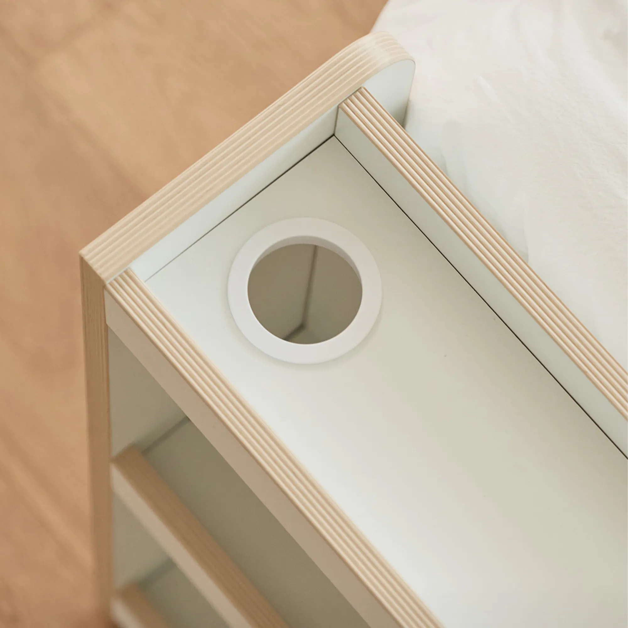 Kira Super Single Storage Platform Bed - Warm White - 15