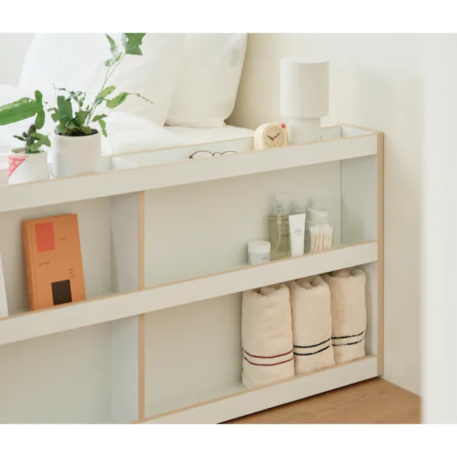 Kira Super Single Storage Platform Bed - Warm White - 3