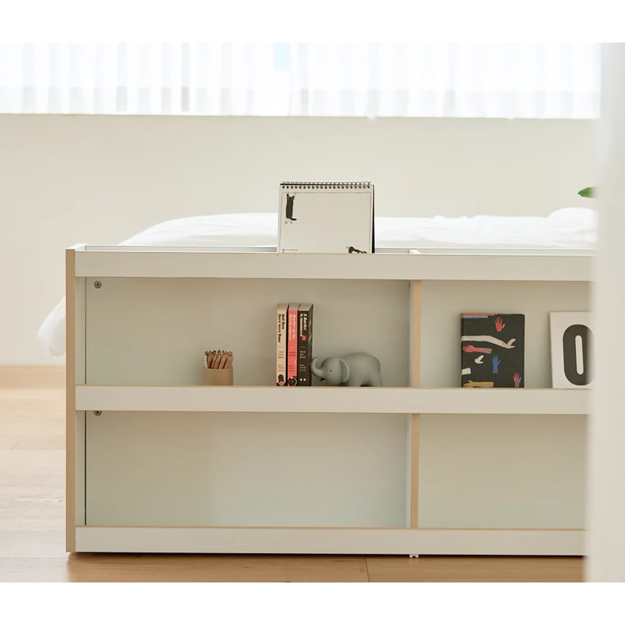 Kira Super Single Storage Platform Bed - Warm White - 10