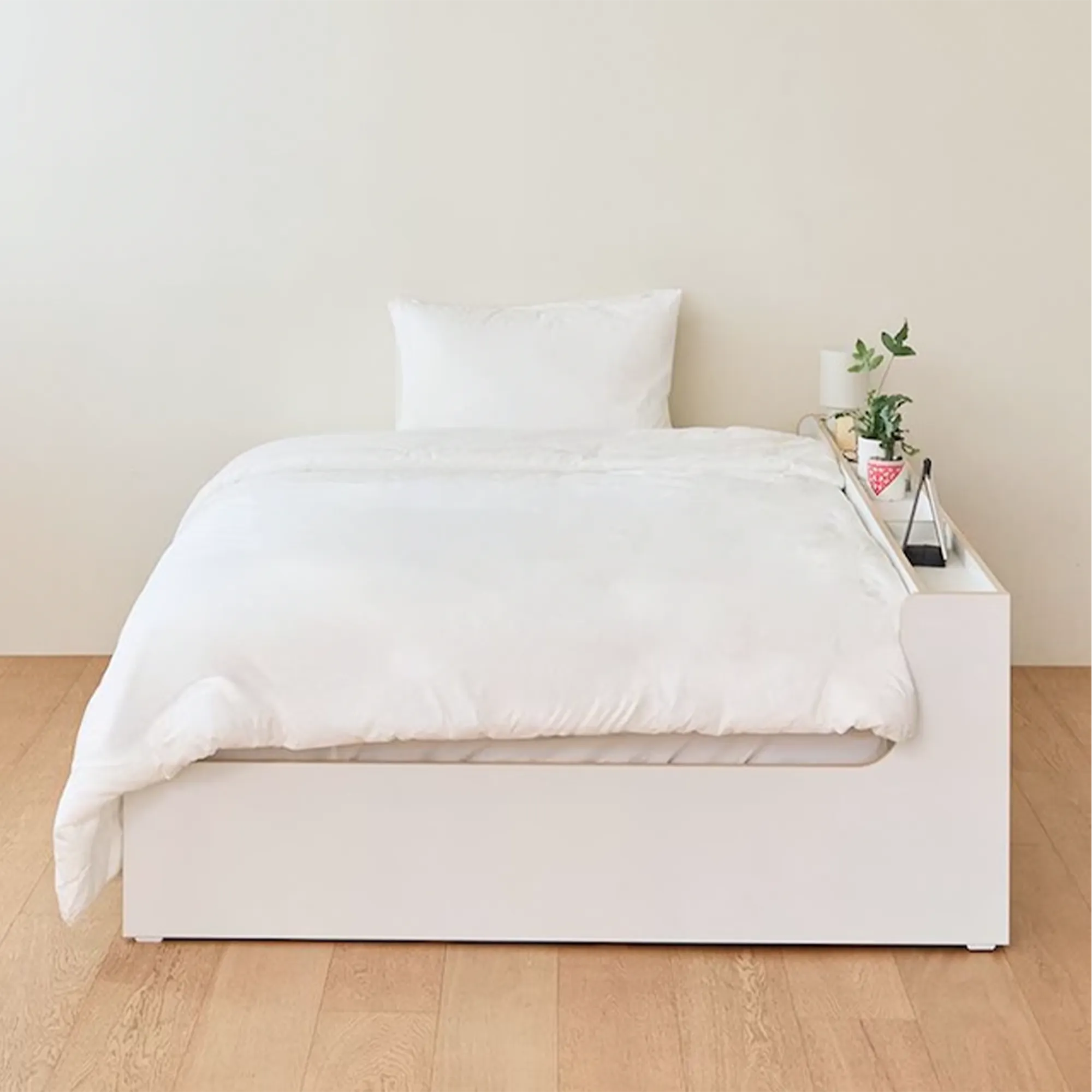 Kira Super Single Storage Platform Bed - Warm White - 19