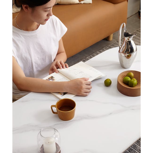 Peyton Twin Drawer Coffee Table 1.2m (Sintered Stone) - 6