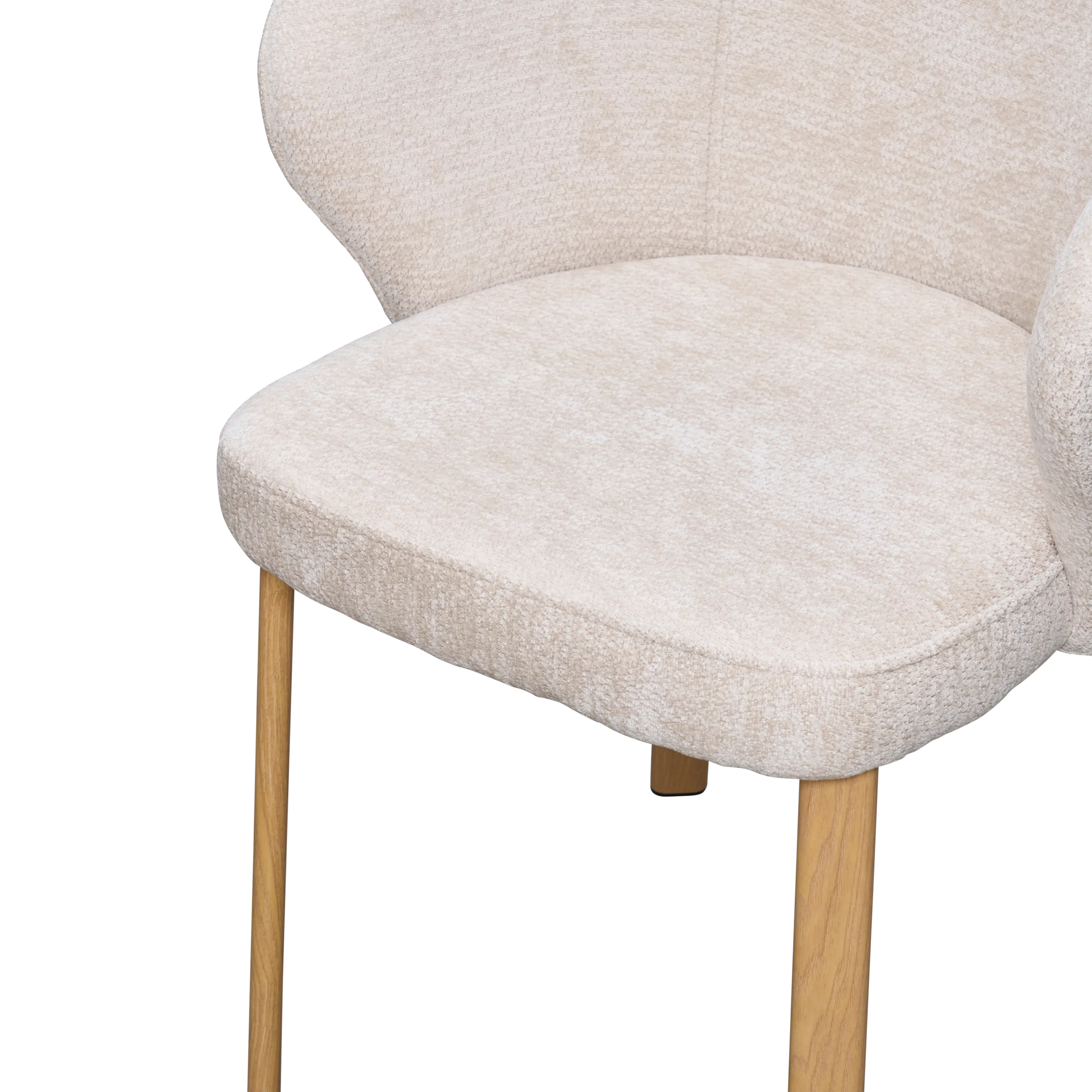 (As-is) Apollo Dining Armchair - Beige, Oak - 12
