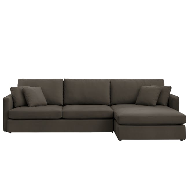 Ashley L-Shaped Lounge Sofa - Mink Grey (Scratch Resistant Fabric) - 0