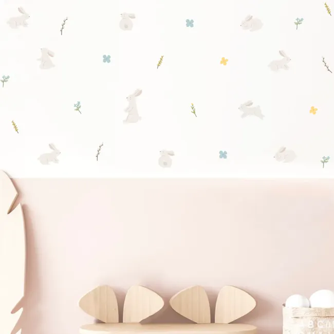 Urban Li'l Garden Bunnies Fabric Decal - 2