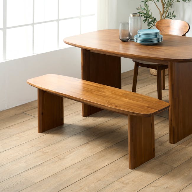 Nuvia Dining Table 1.6m with Nuvia Bench 1.5m and 2 Nuvia Dining Chairs - 14