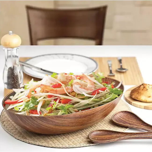 Evelin Salad Bowl & Mixer Set - 2 - Bowl of fresh salad, vibrant vegetables, colorful ingredients, appetizing dish, healthy