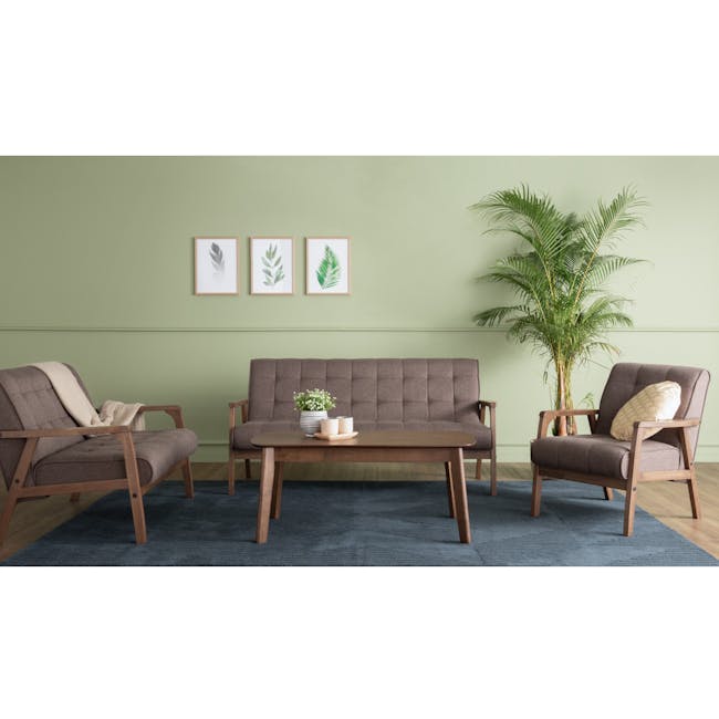 Tucson 3 Seater Sofa with Tucson Armchair - Cocoa, Chestnut (Fabric) - 14 - modern living room, cozy seating, gray