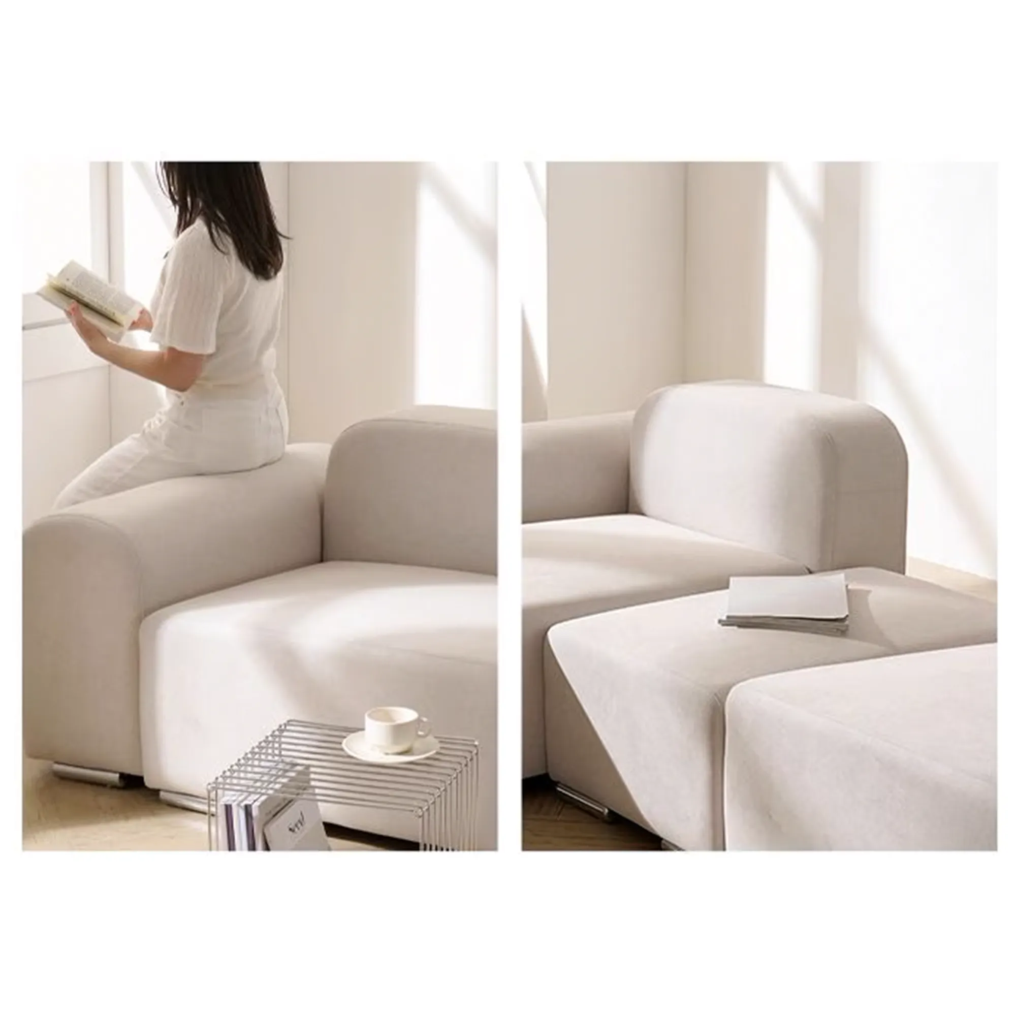 Sonata 3 Seater Extended Sofa - Ivory (Pet Friendly) - 10